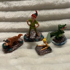 Vintage Disney Peter Pan 4 Piece Mini Figurine Set with Tinker Bell EUC